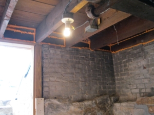 basement-air sealing-gun foam-insulation-thermal boundary
